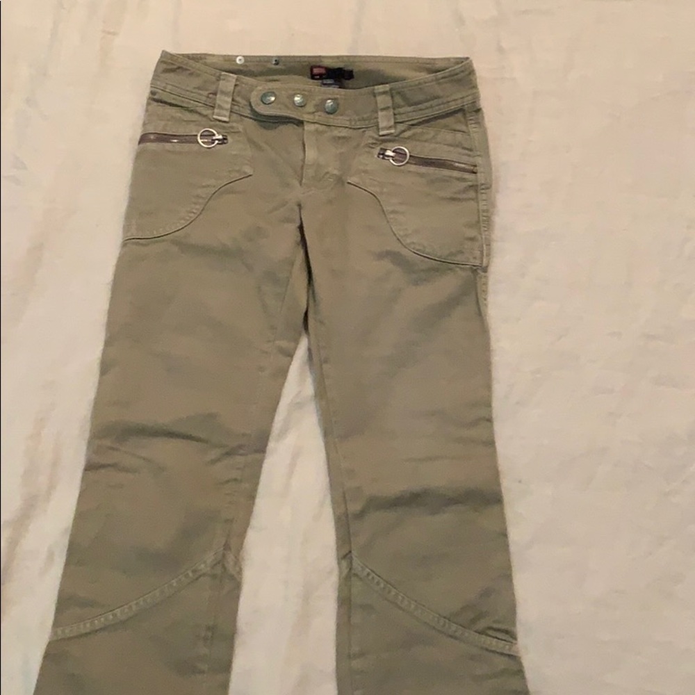 Diesel flared greenish-khaki jeans sz 27